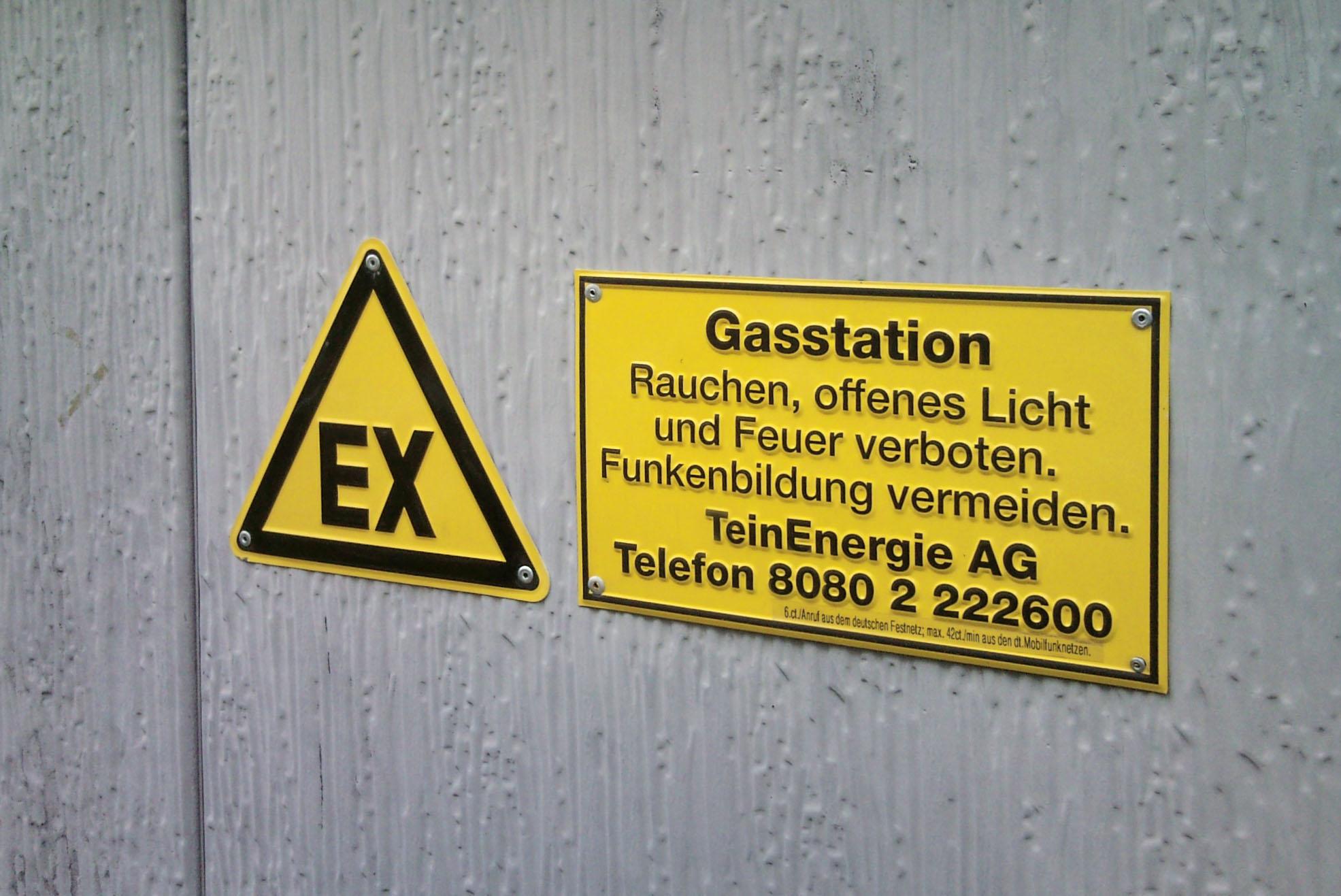 Ex area sign in Germany